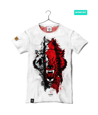 Koszulka Wilk biało-czerwony - wyklęci (biała)
